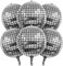 6 PCS Disco Ball Balloons Silver Disco Balloons 22 Inch Large 4D Round Metallic Mylar Foil Disco Balloons Party Supply Decorations for 70s 80s 90s Disco Themed Party Birthday Bachelorette Party